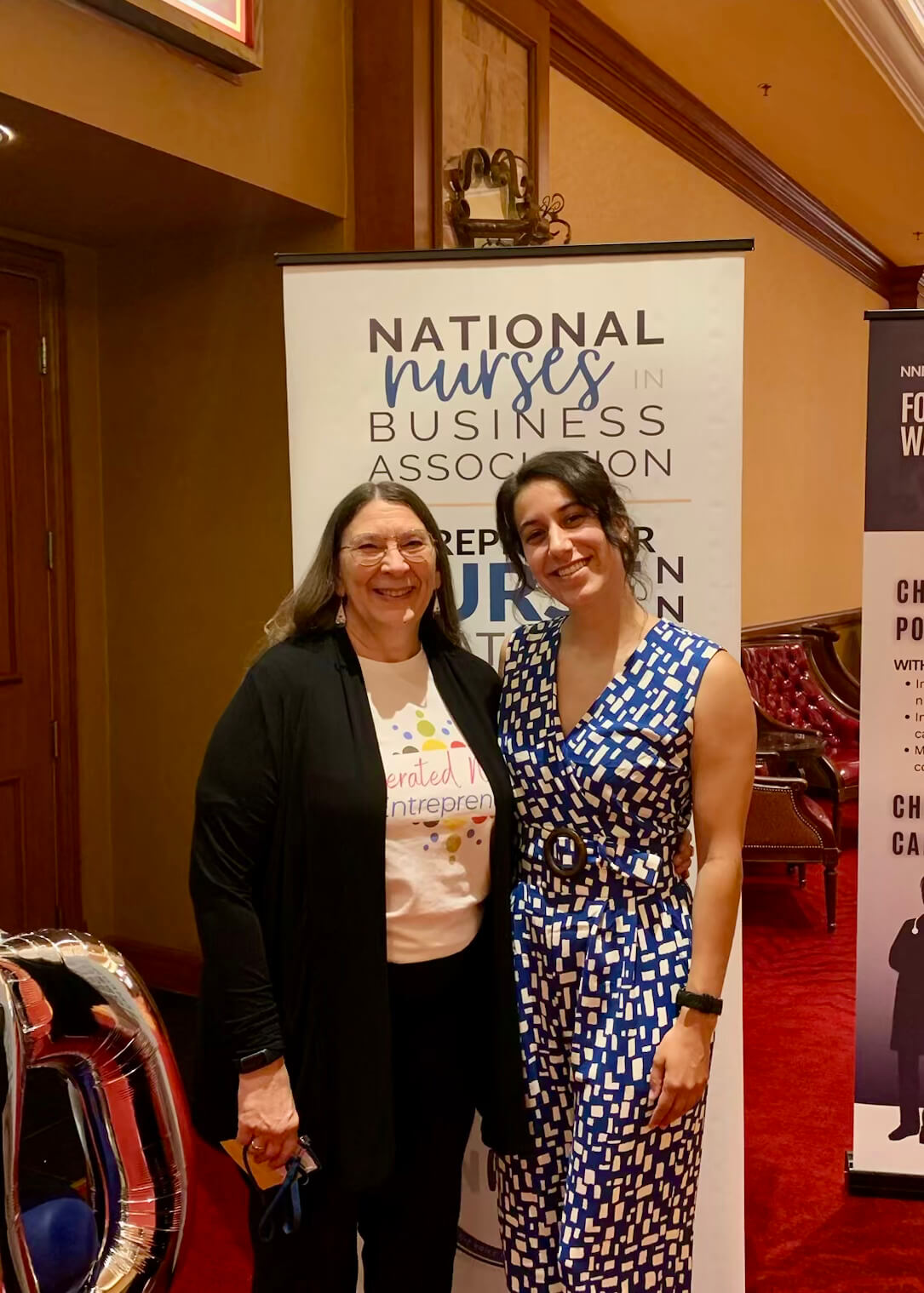 Sharon Burch with sleep-deprived nurse's founder, Bridget