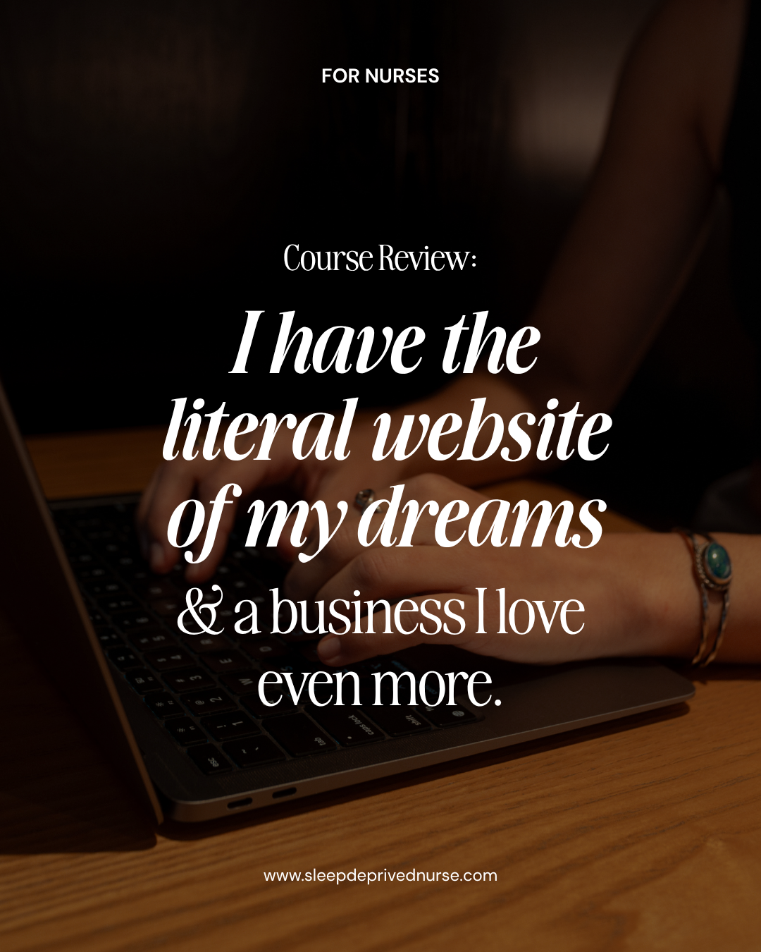 Sleep-Deprived Nurse Blog Graphic for a Website Copywriting Course Review